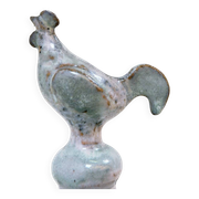 Three-light chandelier in glazed ceramic in the style of Jacques Pouchain.