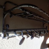 Wall coat holder in wrought iron