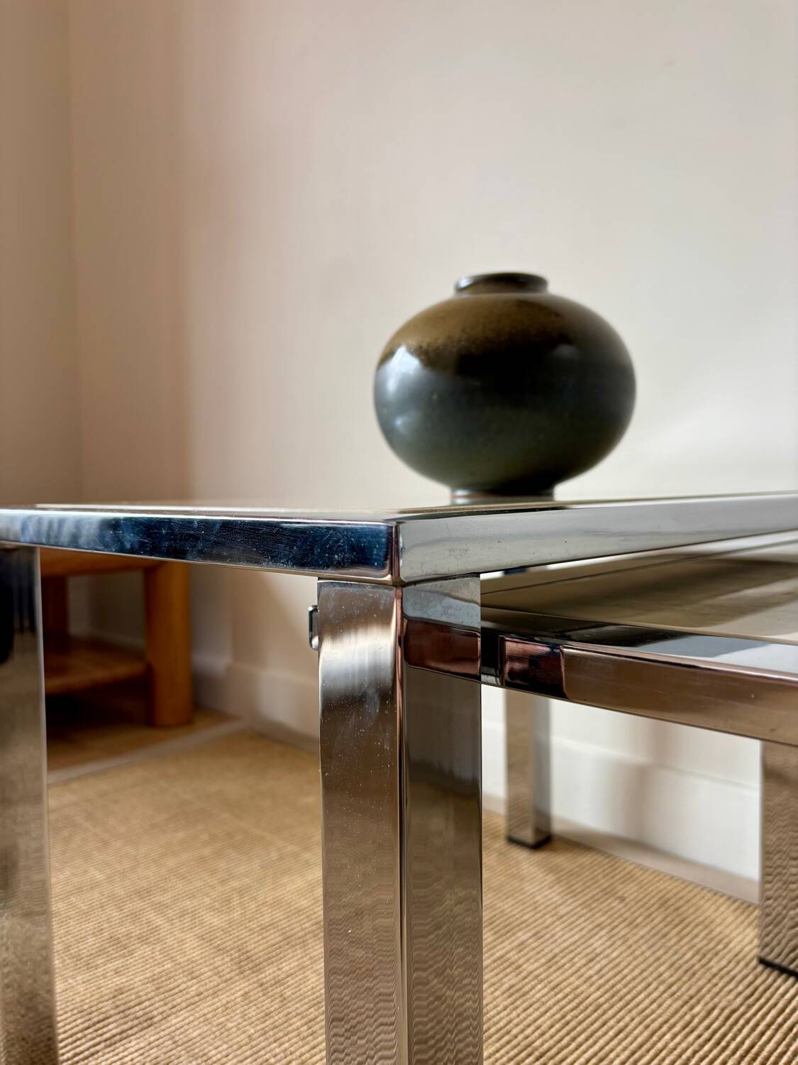3 nesting tables, chrome & marble - 1978