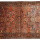 Handmade antique Persian Sarouk rug 3.3' x 5.4' (100cm x 164cm) 1920s - 1B695