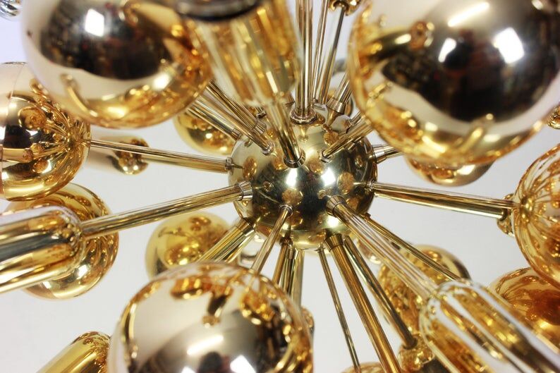 Sputnik ceiling lamp in brass or wall lamp by Cosack Germany 1970s