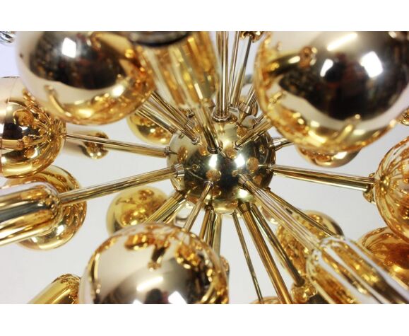 Sputnik ceiling lamp in brass or wall lamp by Cosack Germany 1970s