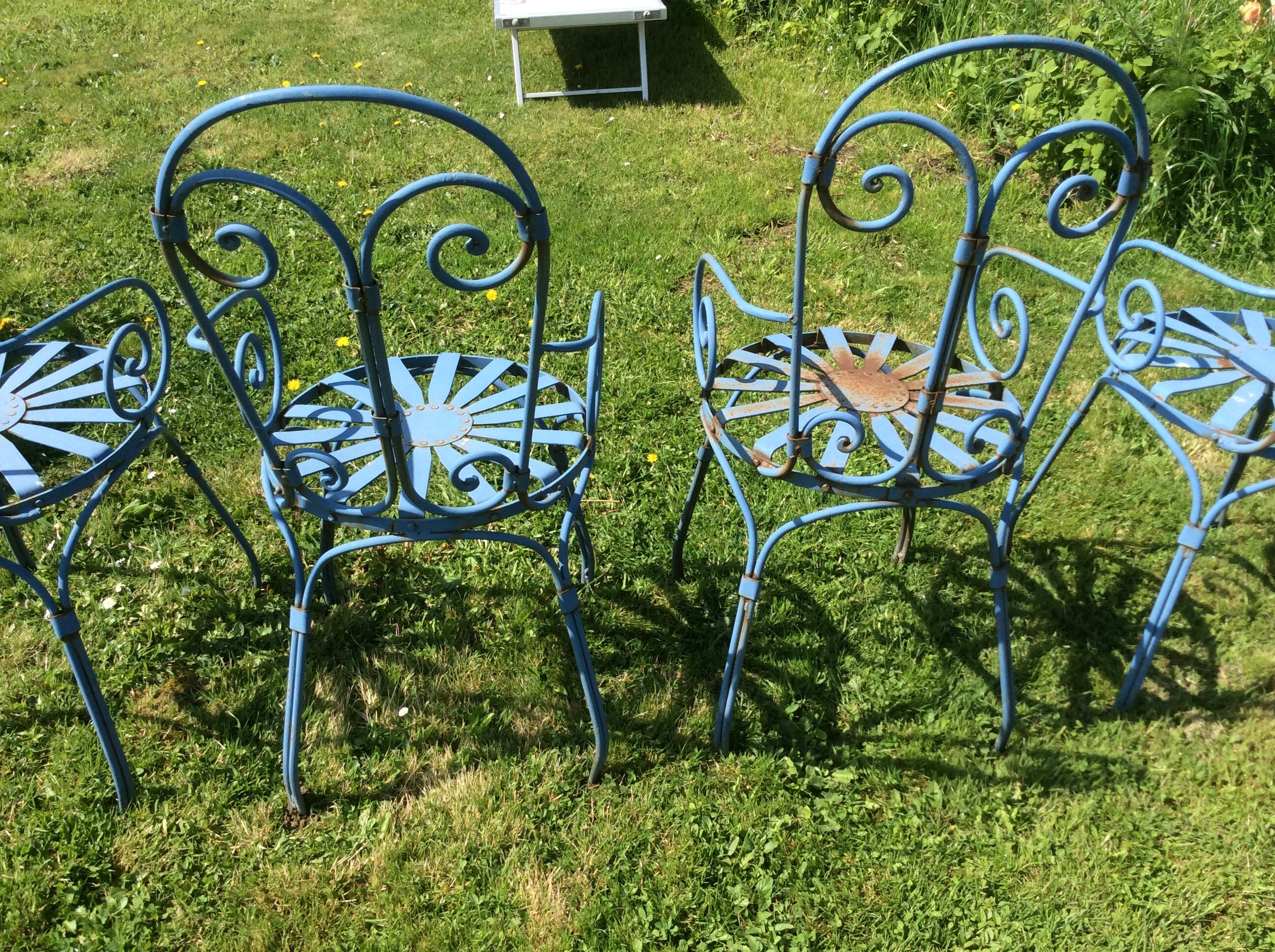 Vintage iron garden chairs