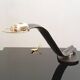 Cobra leather desk lamp by Traso Milano 1988
