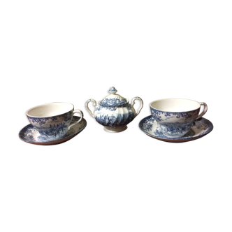 2 cups and under cups of tea 1 sugar bowl Johnsons Bros England