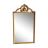 Classic rectangular mirror in gilded wood with plant pediment decoration 102.5x56cm