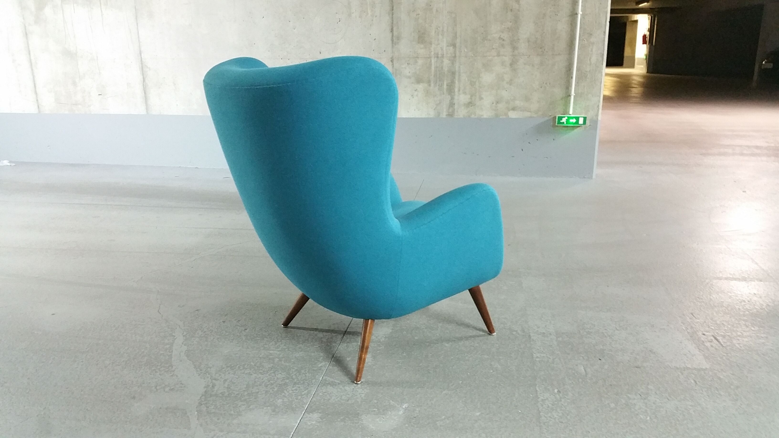 Organic XXL wingback Chair of the 50s/60s