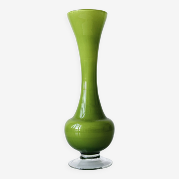 Green opaline soliflore vase