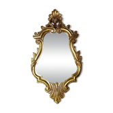 Miroir mural Rococo vintage doré, Italie, circa 1950-1970 bois et stuc doré