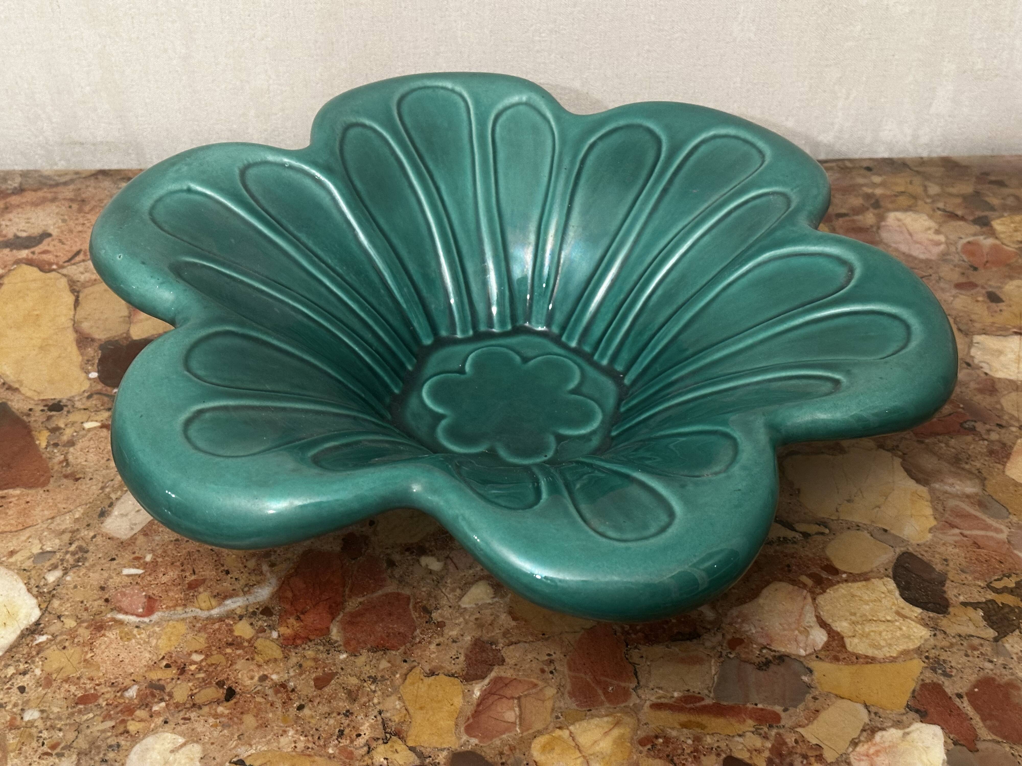 CAB Art Ceramics of Bordeaux - Large green art-deco centerpiece