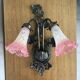 Apply 2 pink tulip Art Nouveau wall lights.