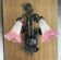 Apply 2 pink tulip Art Nouveau wall lights.