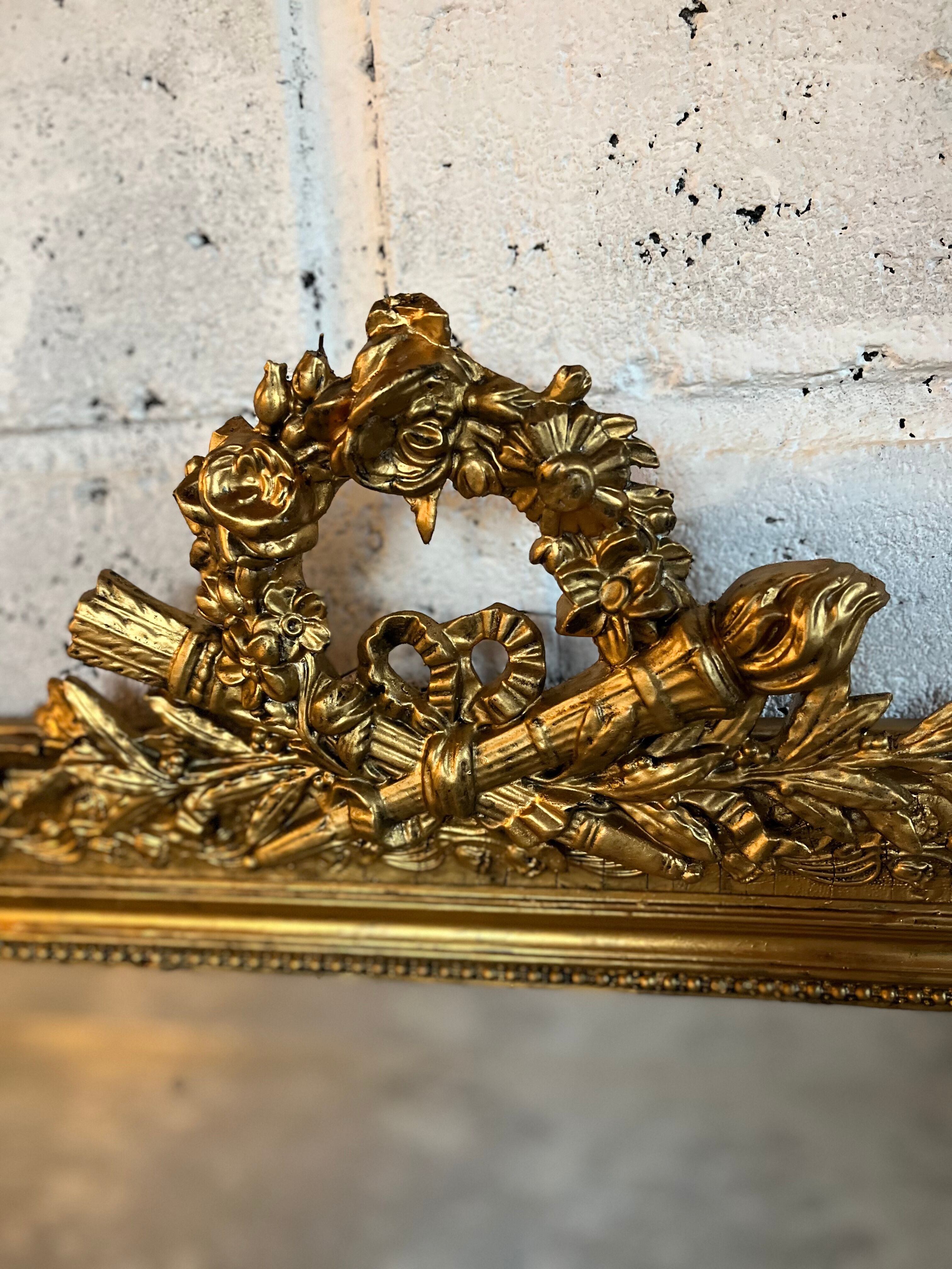 Old mirror Louis Philippe. Beveled mercury ice