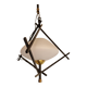 Opaline and metal triangular pendant light from Maison Lunel, 1950