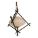 Opaline and metal triangular pendant light from Maison Lunel, 1950
