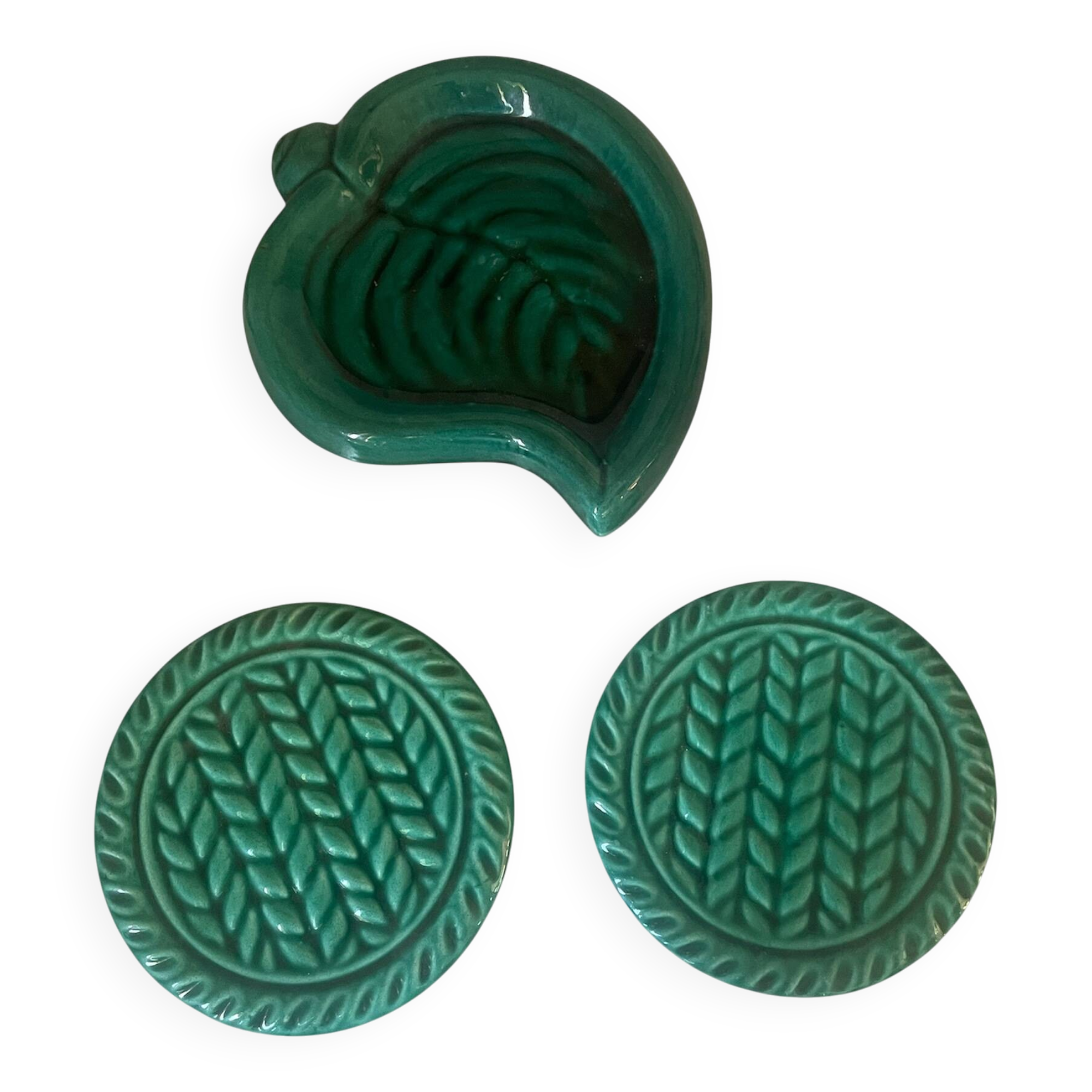 Ensemble de 3 dessous de plat en céramique de Vallauris