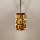 Danish hanging lamp from the 70s, in thin cut metal.