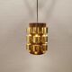 Danish hanging lamp from the 70s, in thin cut metal.