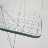 Glass and metal dining table by Max Sauze 1970
