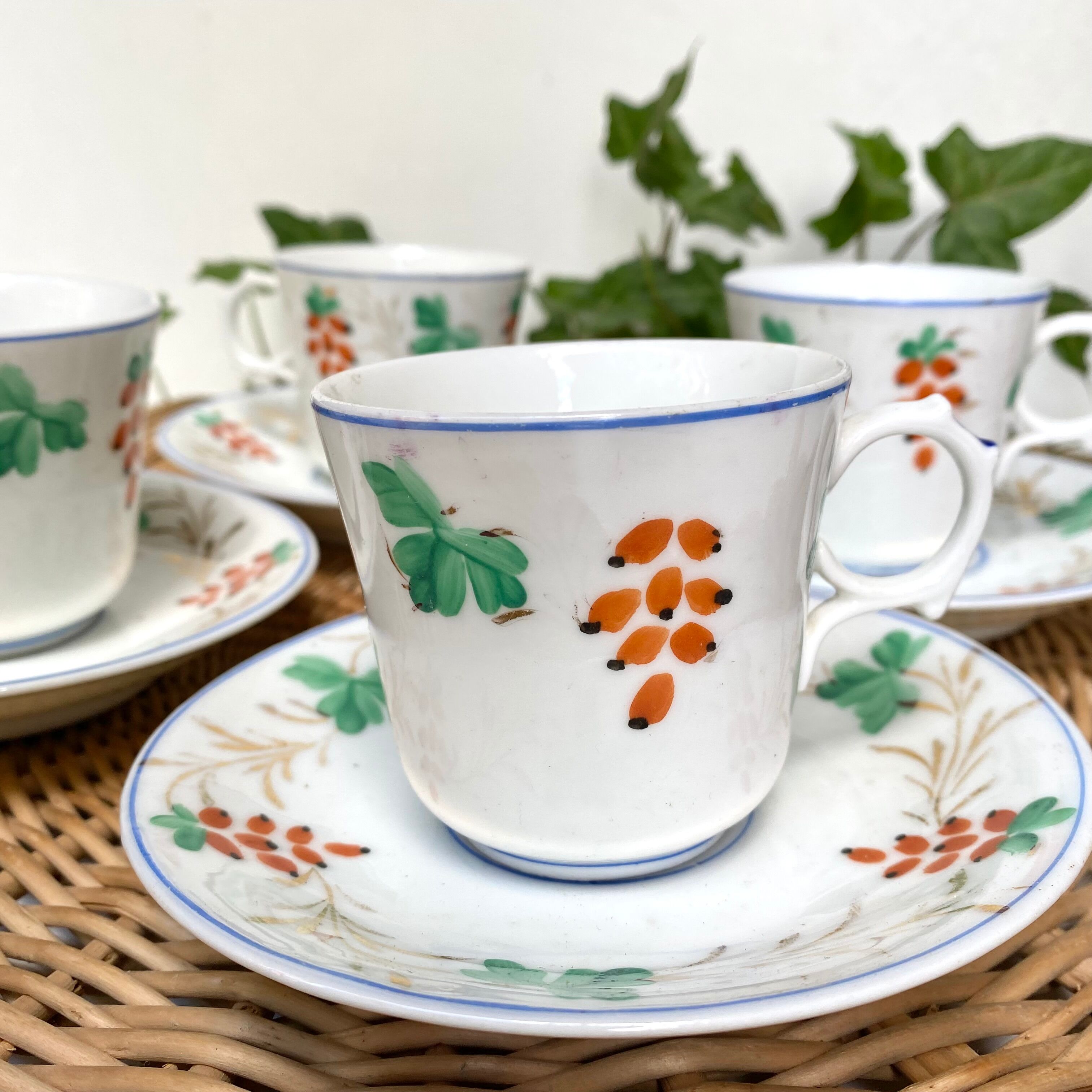 Antique porcelain coffee cups