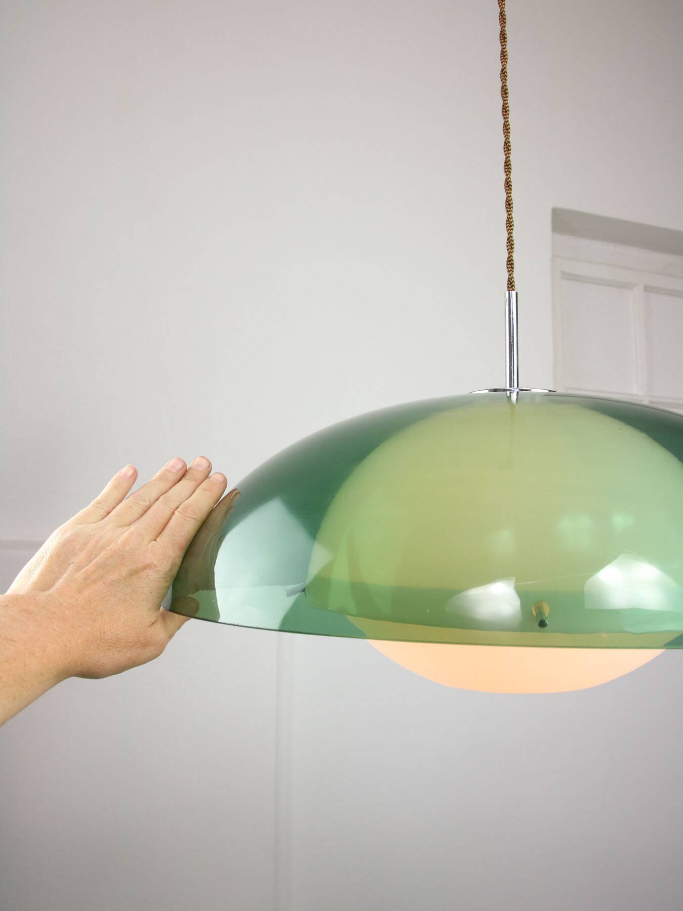 Italian Green Pendant Lamp in Plexiglass