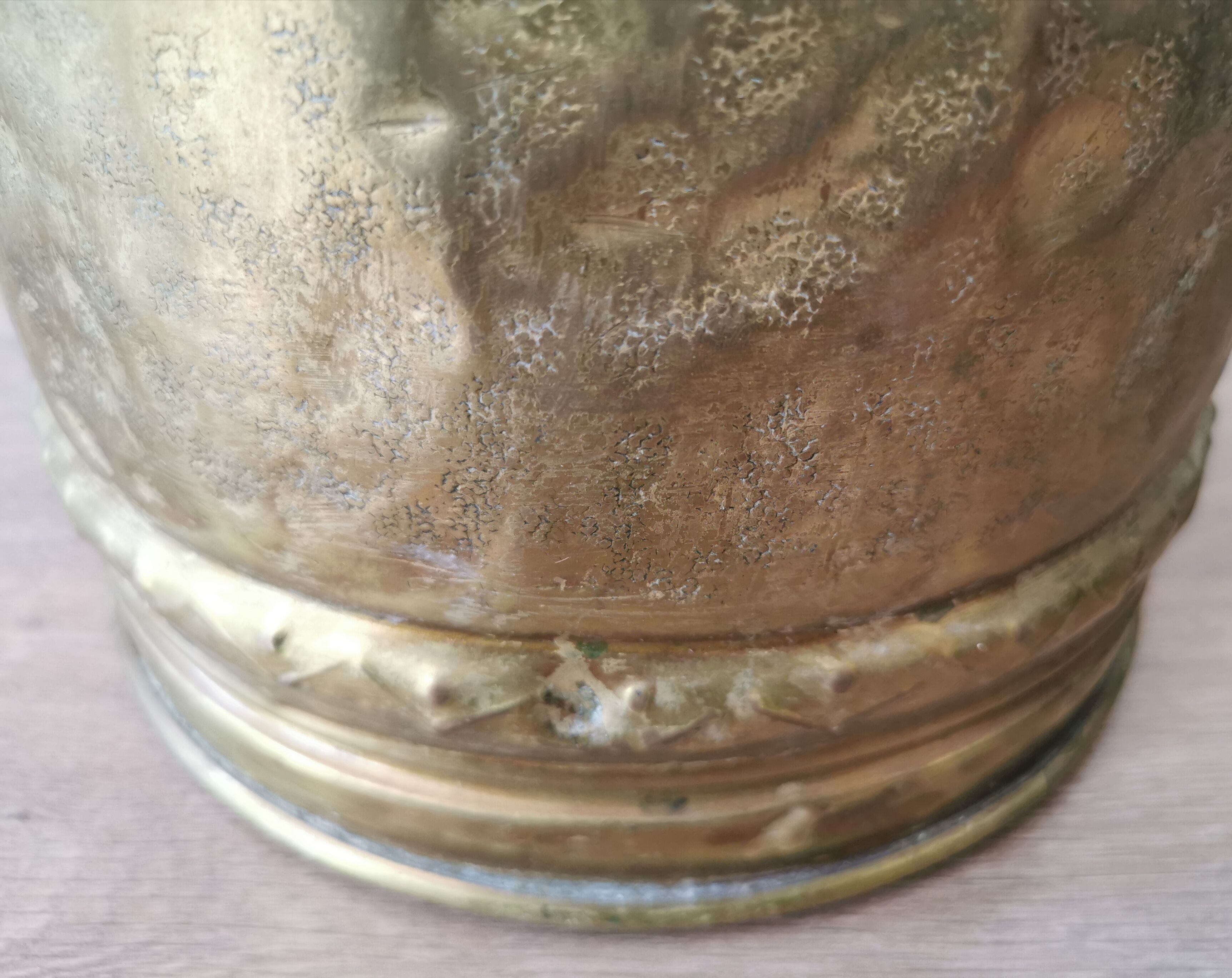 Umbrella holder sunflowers vintage copper and golden brass
