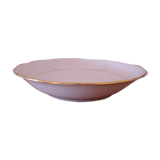 Round hollow dish in fine white porcelain (Creation Ph. Deshoulières) golden scented edges
