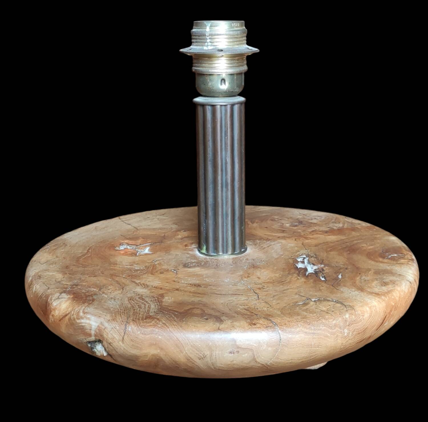 Old vintage solid wood lamp base