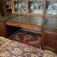 Immense oak solid wood staff desk in English style 248 x 114 cm