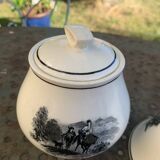 Coffee or tea service, earthenware with rustic motif, Keralux, Boch