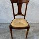 Set of 6 cherry wood chairs with straw seats