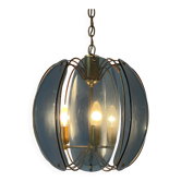 Suspension en verre bleu au design italien exclusif par VECA, années 1960, Italie