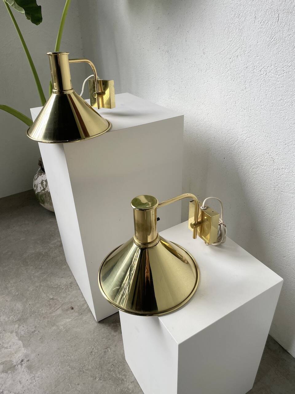 Pair of Hovik Lys brass wall lights Jonas Hidle Denmark