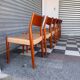 Set of 6 Fristho chairs in teak and rope.