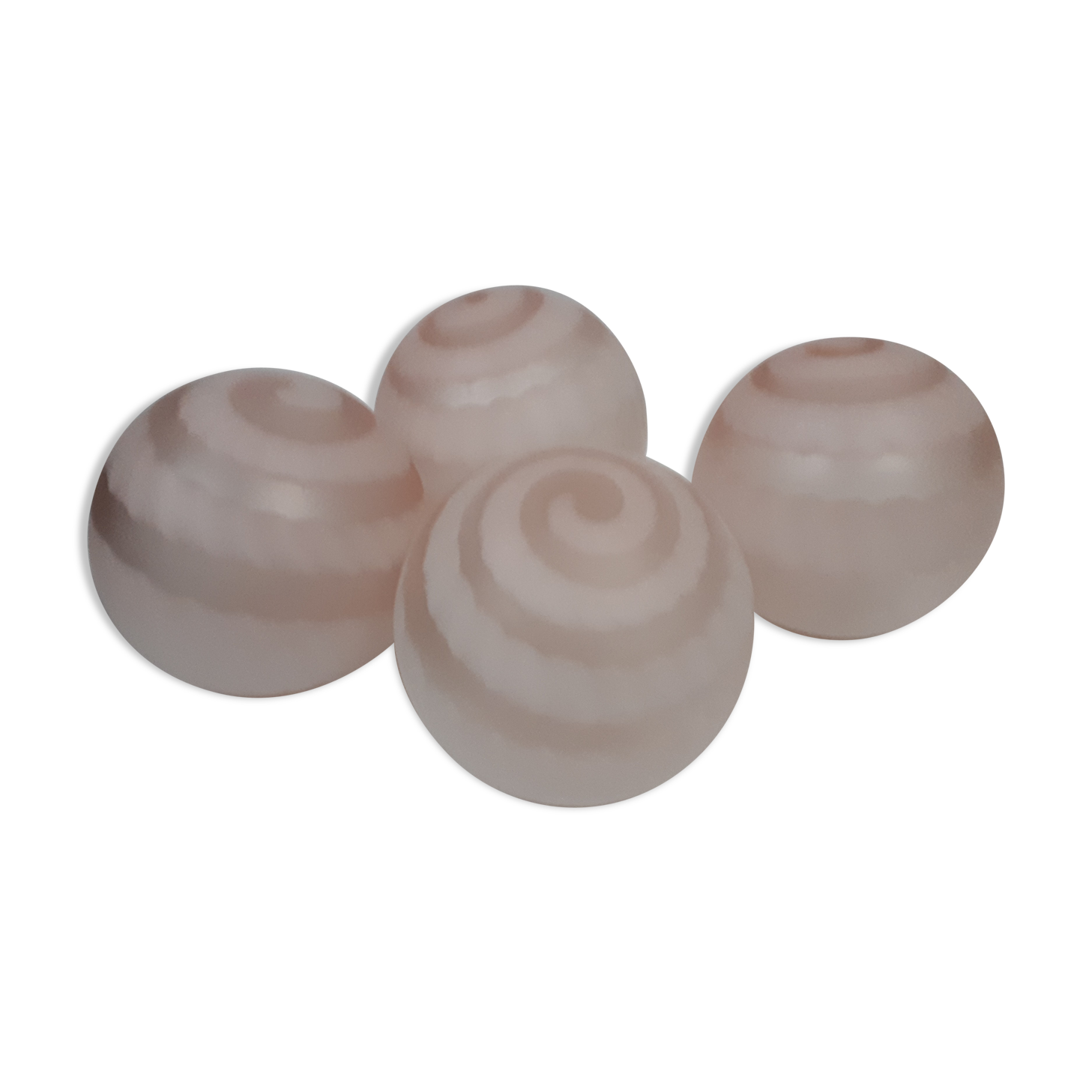 Lot of 4 globes vintage glass opaline 1960 pink