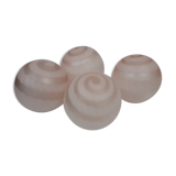 Lot of 4 globes vintage glass opaline 1960 pink