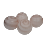 Lot of 4 globes vintage glass opaline 1960 pink