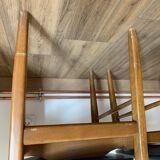 Series of 4 wooden & imitation leather chairs