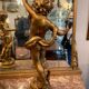 Pair of gilded wooden lamps from the 1960s
