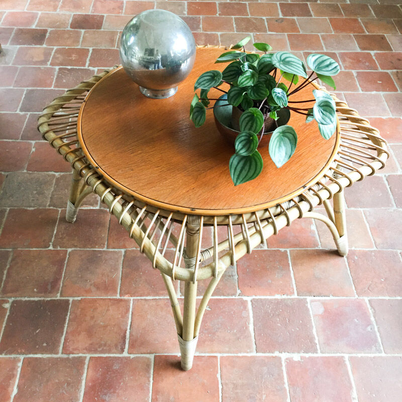 Rattan coffee table