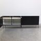 Freestanding black & marble credenza by Florence Knoll for Knoll, 1961
