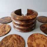 8 under glass in elm burl, Art Deco style