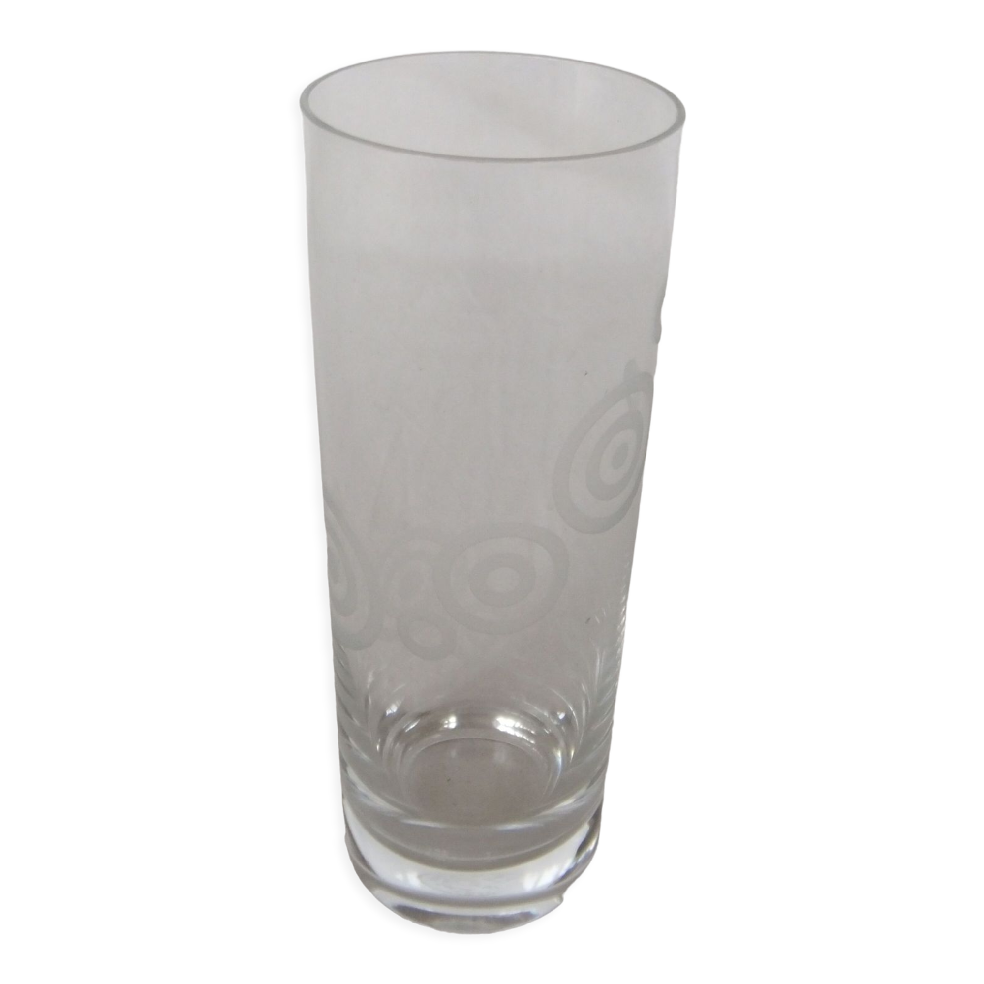 Crystal vase Baccarat roll tube engraved