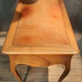 Flat desk in solid cherry wood, Louis XV style.