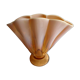 Art deco vase shape curved fan brown glass and pink opaline
