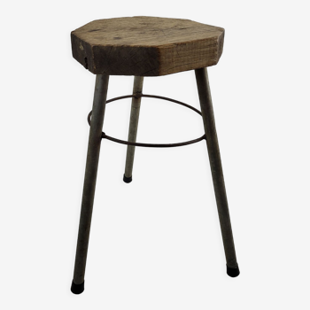 Metal & wood tripod stool