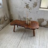 Solid free-form elm coffee table