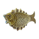 "Vintage" ashtray in bronze with golden natural patina representing a fish