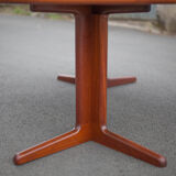 Round dining table extendable 2 extensions, vintage teak table, interior decoration