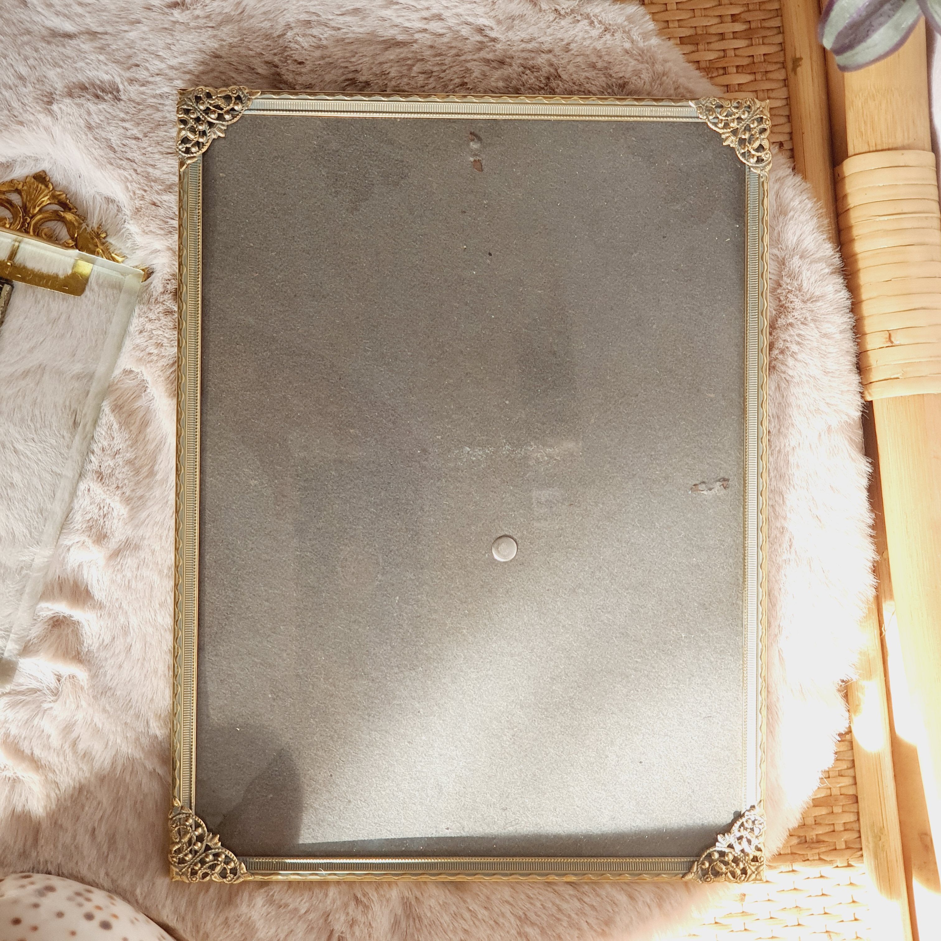 Cadre en laiton vintage effet dentelle